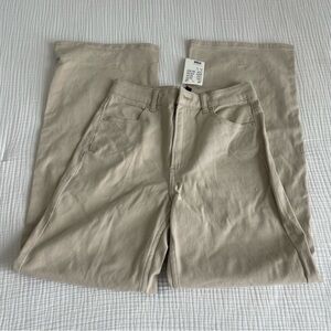 H&M beige twill flared jeans